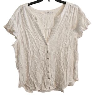 Jane + Delancey White Embroidered Button-Up Top 100% Cotton Sz 1X Cottagecore